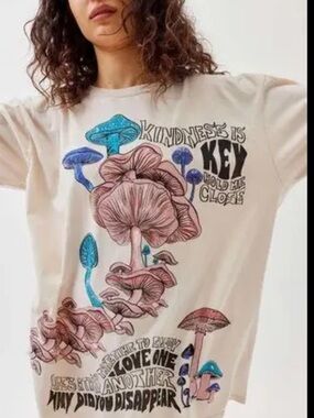 Urban Outfitters x Project Social T Mushroom Slouchy T-Shirt Dress L/XL
